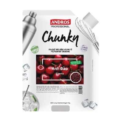 ANDROS PROFESSIONAL MỨT CHUNKY ANH ĐÀO TÚI 1KG/ CHERRY CHUNKY
